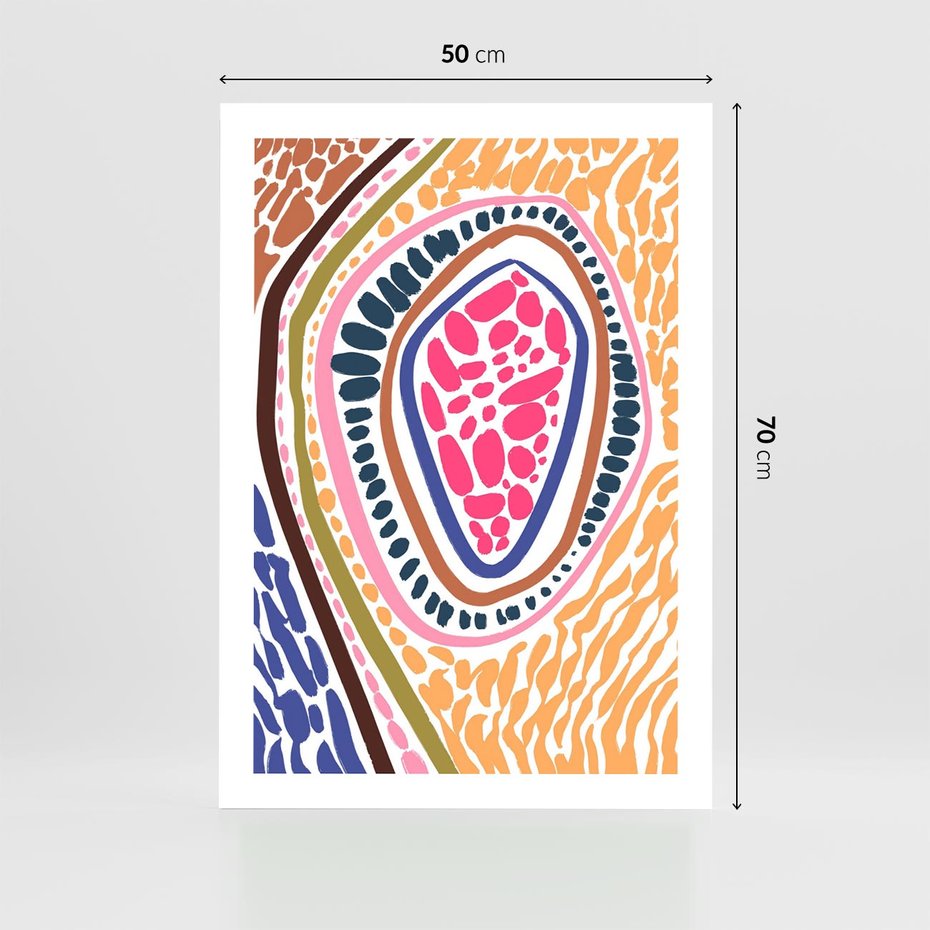 Plakat bez ramy 50x70 - Rozchlapane Wizje - kolorowe wzory, tęczowe żywe kolory