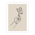Plakat bez ramy 50x70 - Szkic Kwiatu - kwiat w dłoni, szkic