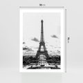 Plakat bez ramy 50x70 - Wieża Eiffla - czarno białe zdjecie, wieża eiffla