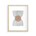 Plakat w ramie 30x40 - Przenikające Widzenia - półkola, koło - rama drewno