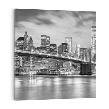 Obraz na płótnie 80x80 - połączenie ikonicznego miasta - most, Nowy Jork