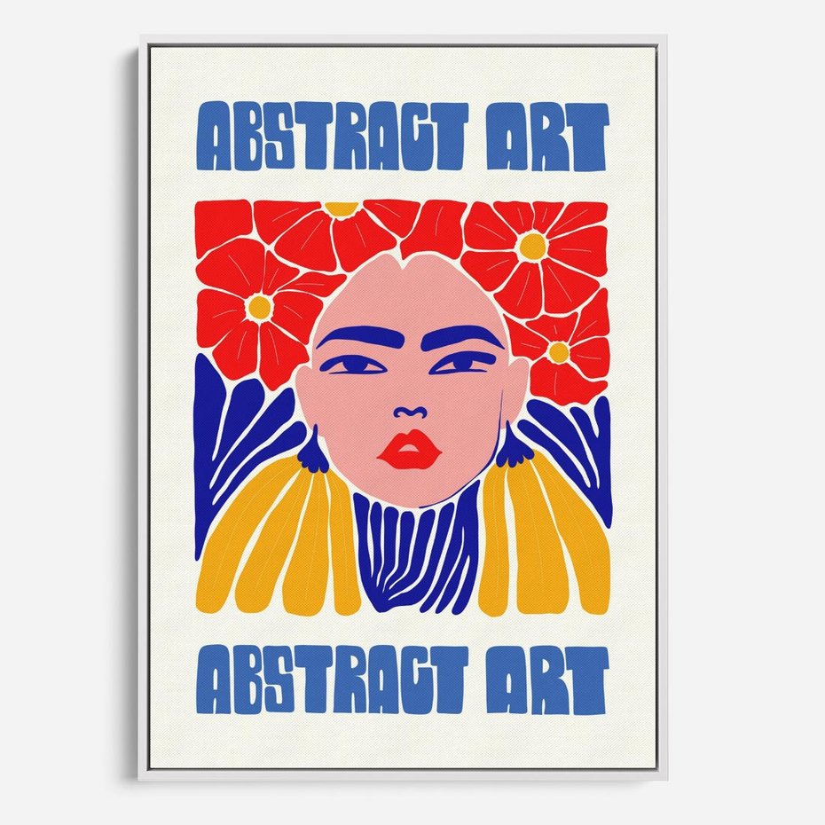 Obraz w ramie 80x120 - Przenikające Refleksje - sztuka abstrakcyjna, nowoczesny plakat - rama biała