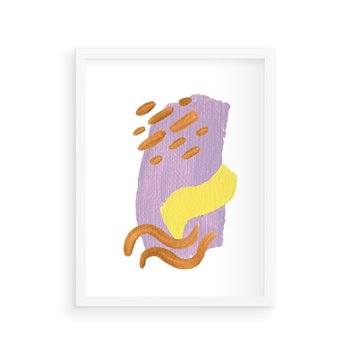 Plakat w ramie 40x50 - Kolorowe Pastelowe Spektrum - akwarela, minimalizm - rama biała