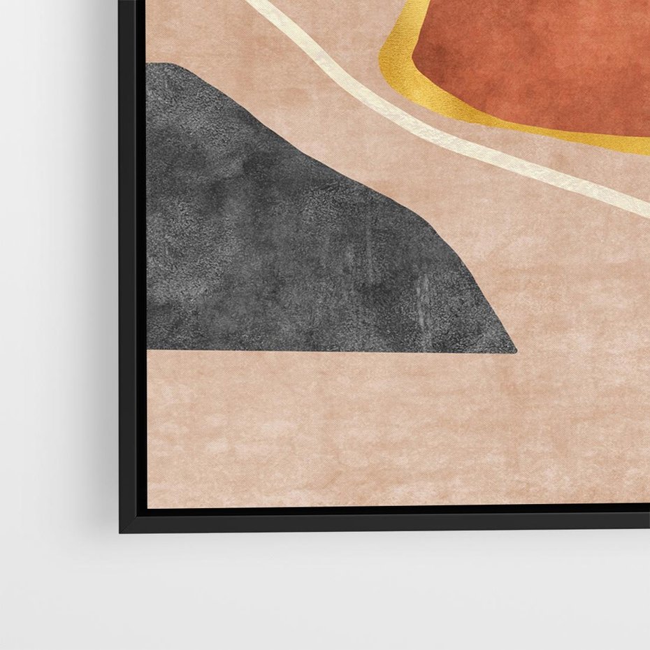 Obraz w ramie 50x50 - Miedziana Ekspresja - abstrakcyjne kształty, plamy - rama czarna