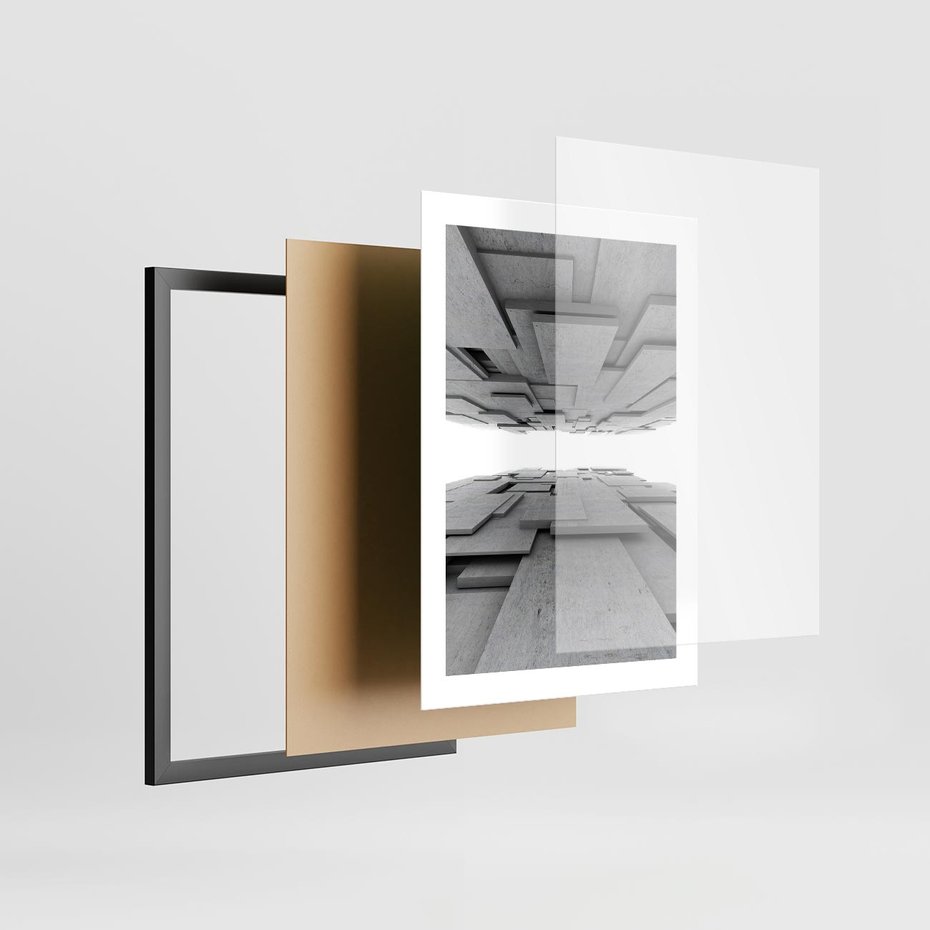 Plakat w ramie 30x40 - Architektura 3D - architektura, 3D - rama czarna