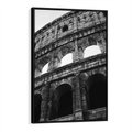 Obraz w ramie 50x70 - Koloseum w Czarnej Bieli - antyczna architektura, koloseum - rama czarna