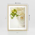 Plakat w ramie 30x40 - Subtelność białych frezji - frezja, białe - rama drewno