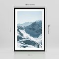Plakat w ramie 50x70 - Surowość Gór - górskie szczyty, śnieg - rama czarna