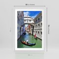 Plakat w ramie 50x70 - Romantyczna gondola w Wenecji - Wenecja, gondola - rama biała