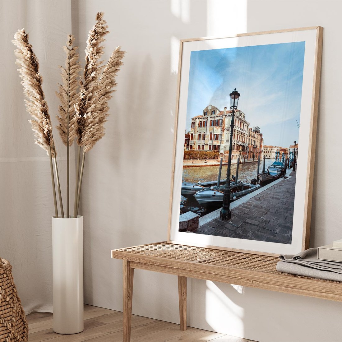 Plakat w ramie 50x70 - Kanały Wenecji - Wenecja, kanały - rama drewno