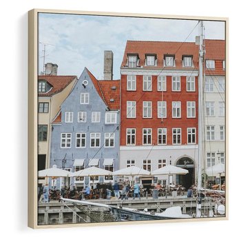 Obraz w ramie 50x50 - Miejska Dynamika - Dania, Kopehaga - rama drewno