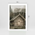 Plakat bez ramy 50x70 - Urok Drewnianej Chatki w Górach - chatka w górach, drewniany domek
