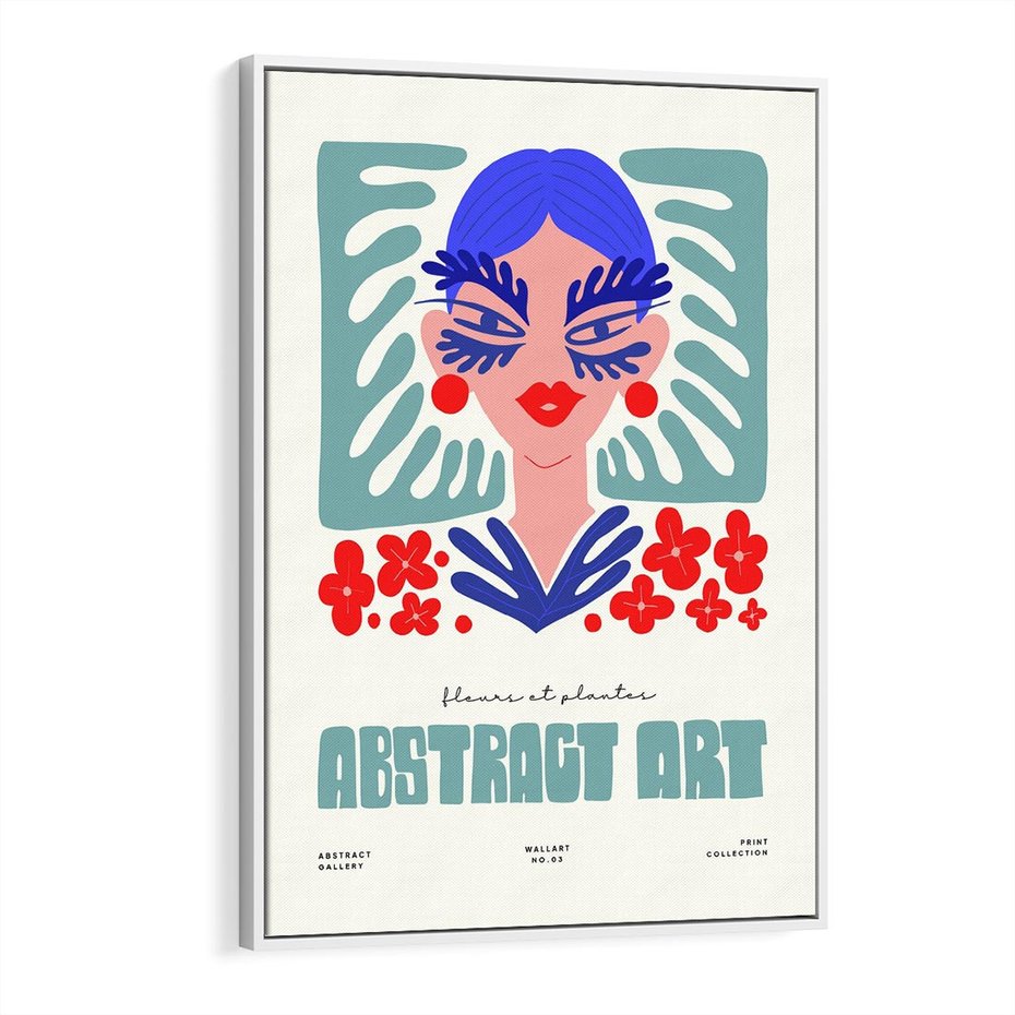 Obraz w ramie 70x100 - Podróżne Impulsy - abstrakcja, kobieta - rama biała