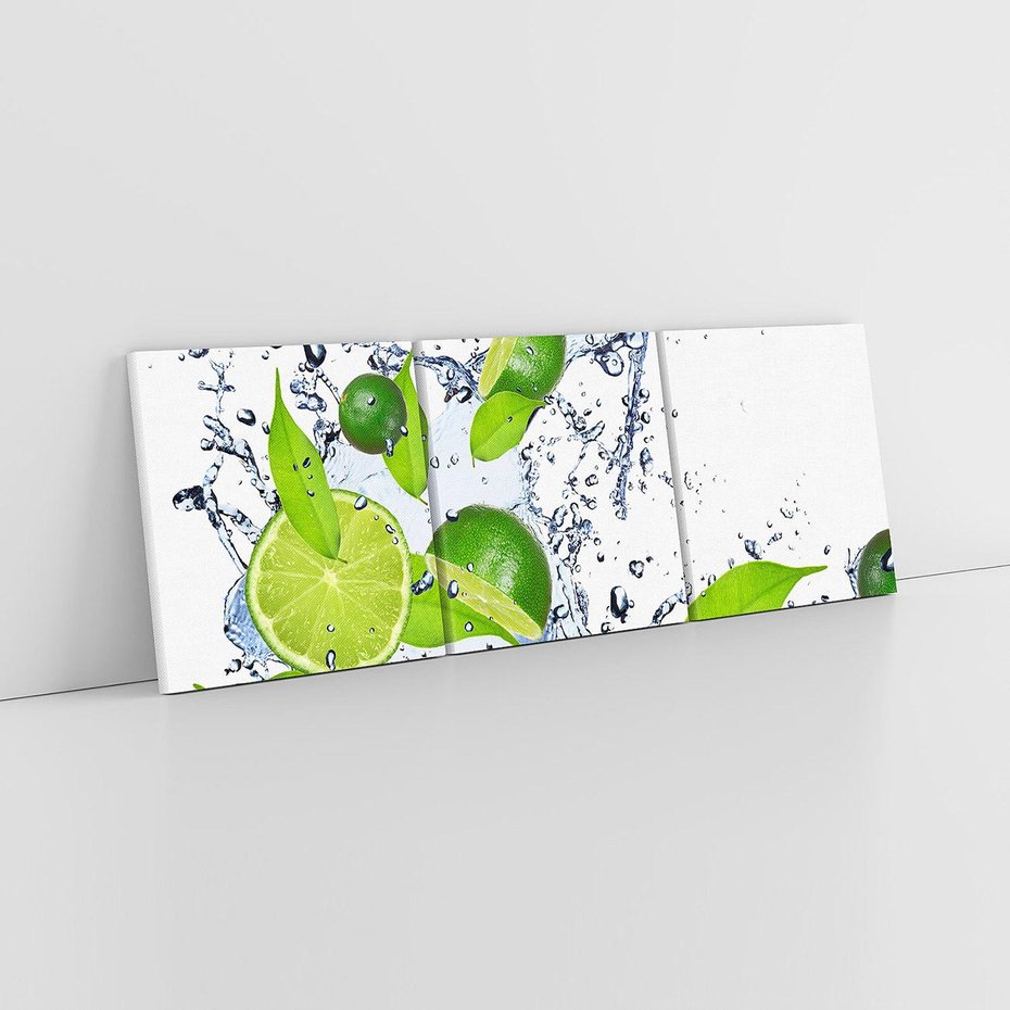 Obraz na płótnie 120x40 - Cytrusowa Świeżość - limonki, cytryny