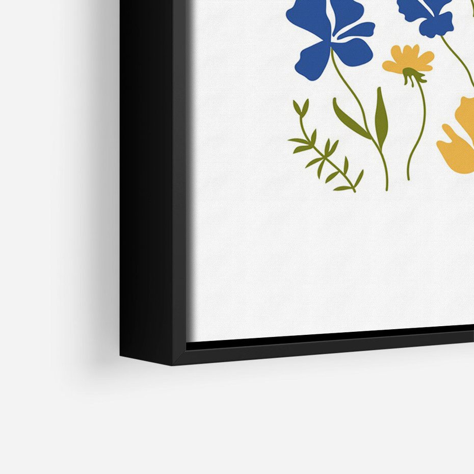 Obraz w ramie 50x70 - Odgłosy Wizji - kwiaty, sztuka nowoczesna - rama czarna