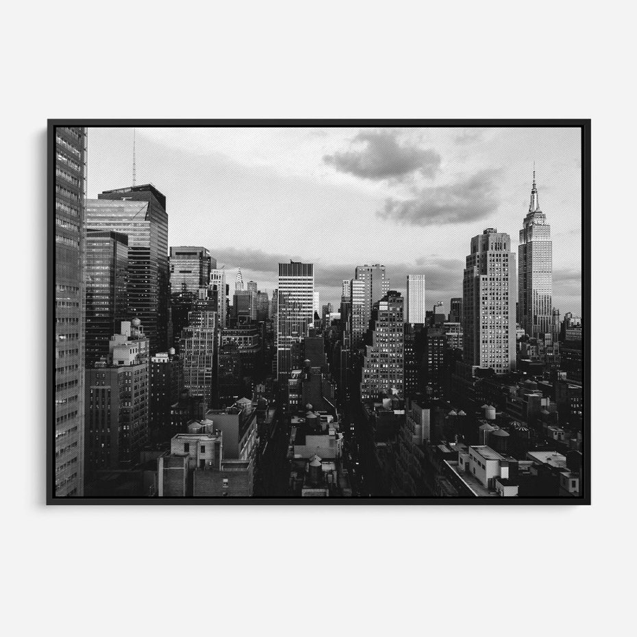 Obraz w ramie 100x70 - Wibracje Miejskiego Życia - miasto, wieżowce - rama czarna