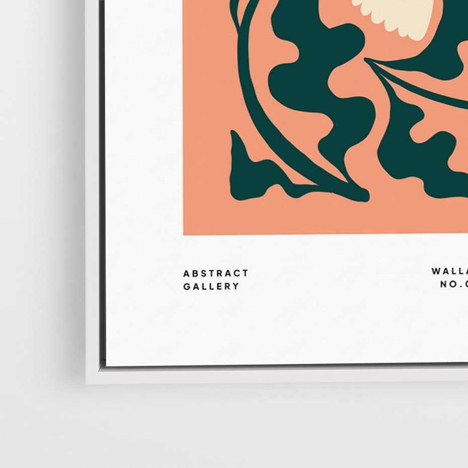 Obraz w ramie 50x70 - Refleksje w roślinnym odbiciu - kwiatowa kompozycja, minimalizm - rama biała