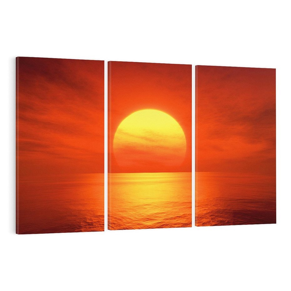 Obraz na płótnie 120x80 - Słońce nad morzem - słońce, morze