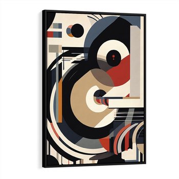 Obraz w ramie 50x70 - Wibracje Marzeń - abstrakcyjny obraz, geometryczne koła - rama czarna