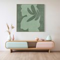 Obraz w ramie 50x50 - Kształty Zieleni - abstrakcyjny kształt, zielony plakat - rama drewno