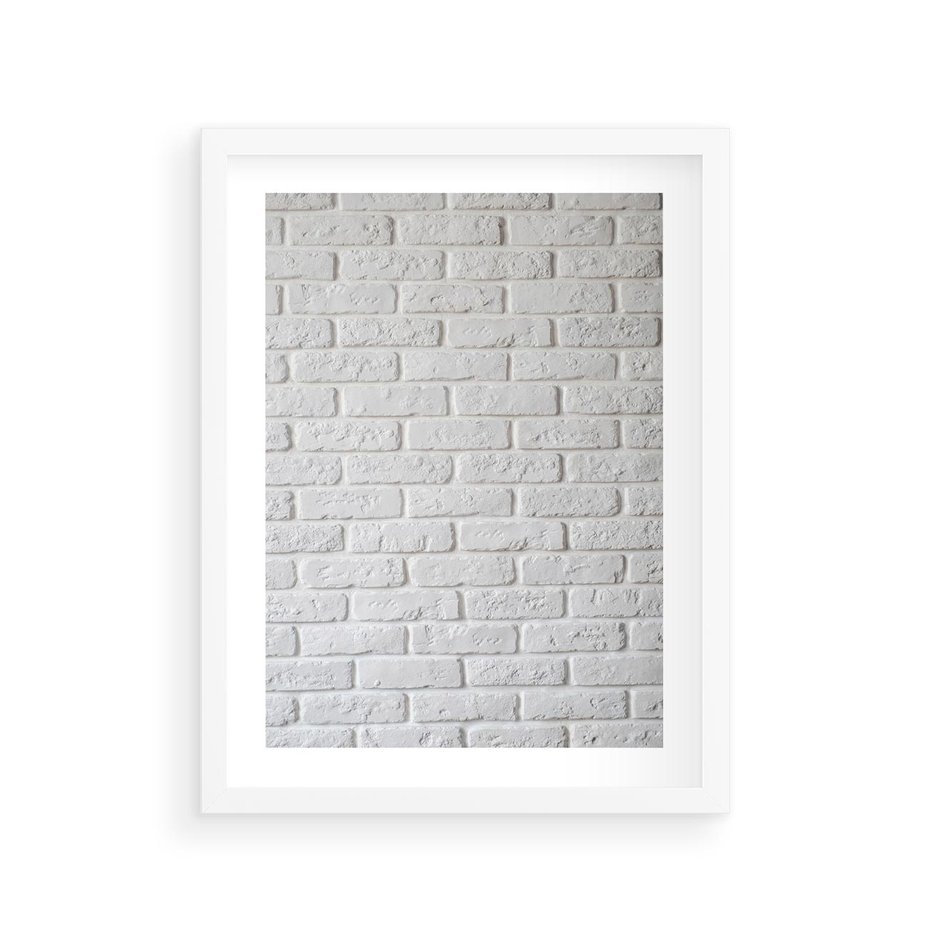 Plakat w ramie 30x40 - Wymiarowa Struktura - ściana, cegła - rama biała