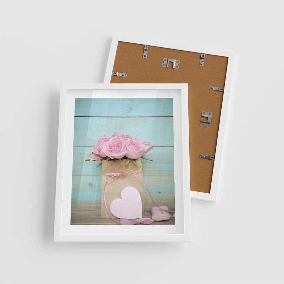 Plakat w ramie 40x50 - Uczucie W Pełnym Rozkwicie - kwiaty, romantyczne - rama biała