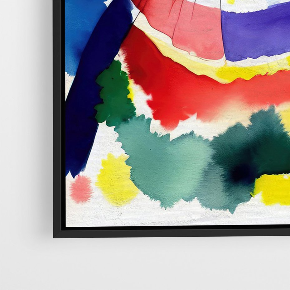 Obraz w ramie 70x100 - Koci Przyjaciel - abstrakcyjny obraz, akwarela - rama czarna