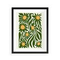 Plakat w ramie 40x50 - Spojrzenie wgłąb roślinnego świata - abstrakcyjne kwiaty, kompozycja - rama czarna