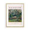 Plakat w ramie 50x70 - Gauguin: Reprodukcja i Typografia - Gauguin, reprodukcja - rama drewno