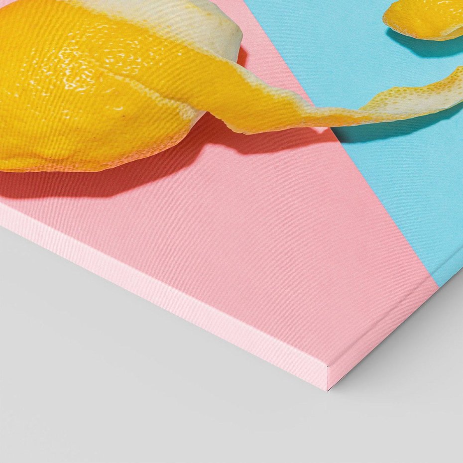 Obraz na płótnie 70x70 - Cytryna Pastel Abstrakcja - cytryna, pastel