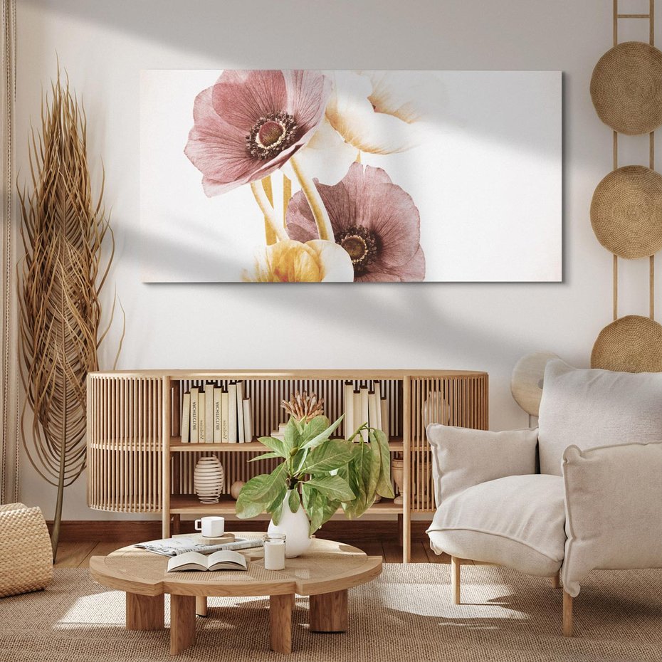 Obraz na płótnie 120x60 - Eksplozja kolorów - akwarela, maki