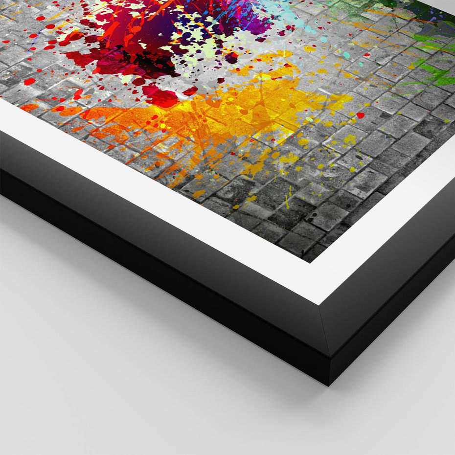 Plakat w ramie 40x50 - Ekspresja Graffiti - farba, graffiti - rama czarna