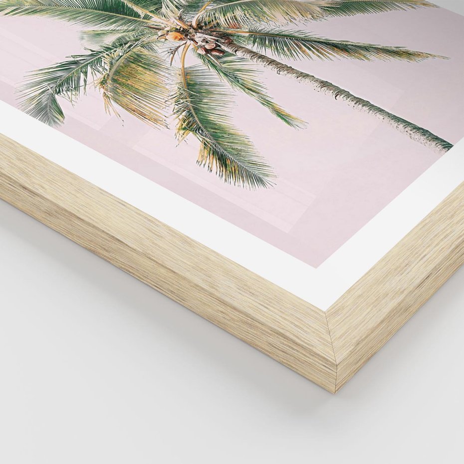 Plakat w ramie 50x70 - Błogość Tropików - palma, tropiki - rama drewno