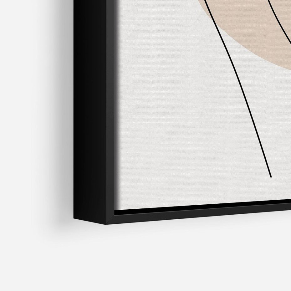 Obraz w ramie 50x70 - Przenikające Kształty - szkic jedną linią, one line - rama czarna