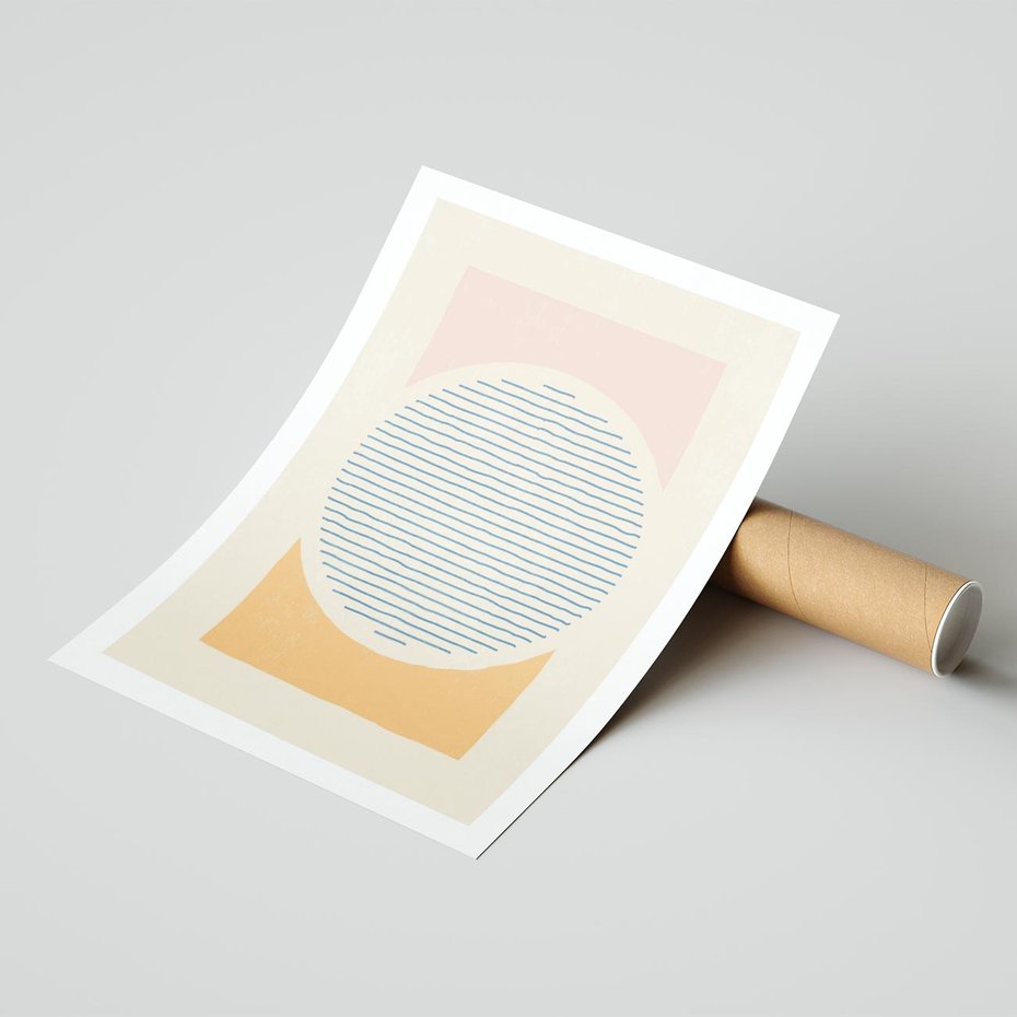 Plakat bez ramy 21x30 - Rozbijająca Opowieść - geometryczne kształty, koła