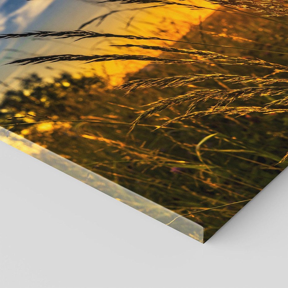 Obraz na płótnie 120x80 - "Zachód Słońca, Łąka - Magiczna Aura - zachód, słońca