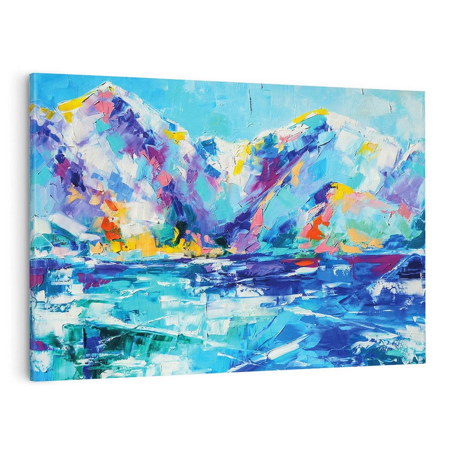 Obraz na płótnie 100x70 - Mistyka Górskich Marzeń - abstrakcja, pejzaż gór