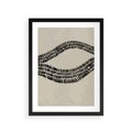 Plakat w ramie 30x40 - Kontury Ewolucji Materii - boho plakat, czarne kropki kreski - rama czarna