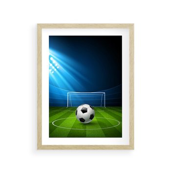 Plakat w ramie 30x40 - Piłkarska ekscytacja w momencie gola - piłka, nożna - rama drewno