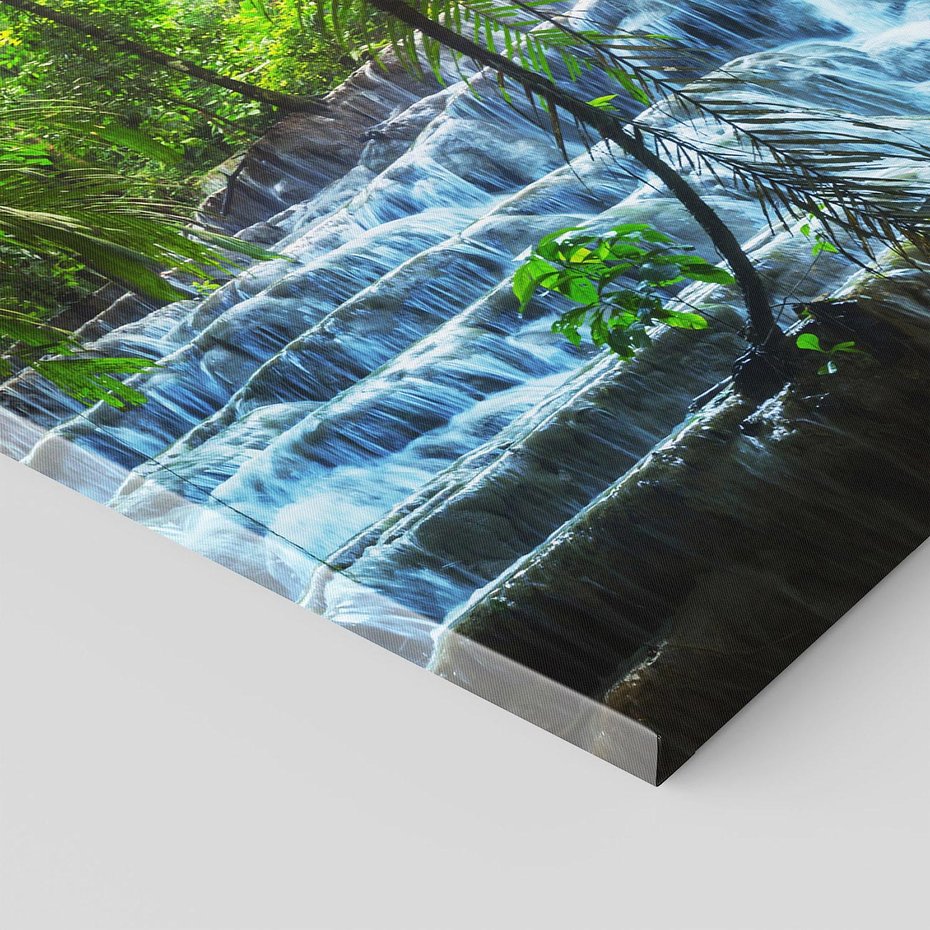 Obraz na płótnie 120x80 - Meksykański wodospad w lesie - wodospad, las