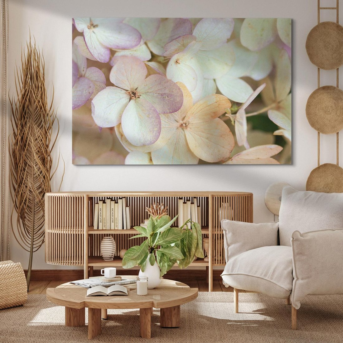 Obraz na płótnie 120x80 - Kwiatowy taniec - kwiaty, hortensje