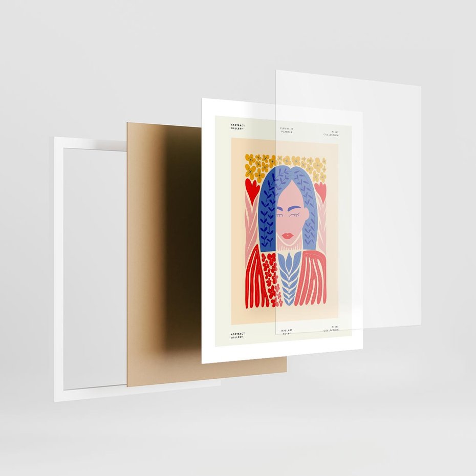 Plakat w ramie 40x50 - Impulsy Czasu - kobieca sztuka, abstrakcja - rama biała