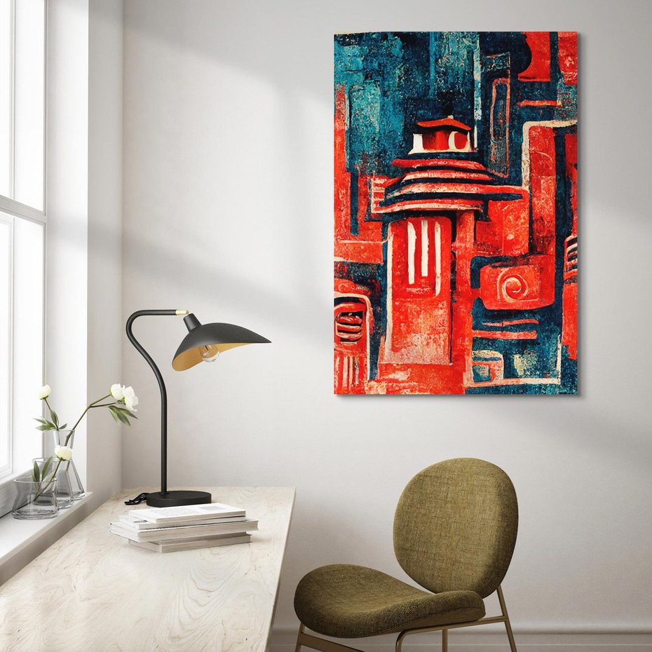 Obraz na płótnie 80x120 - Mistyka Wschodnich Światów - orientalna sztuka, nawiązanie do Japonii