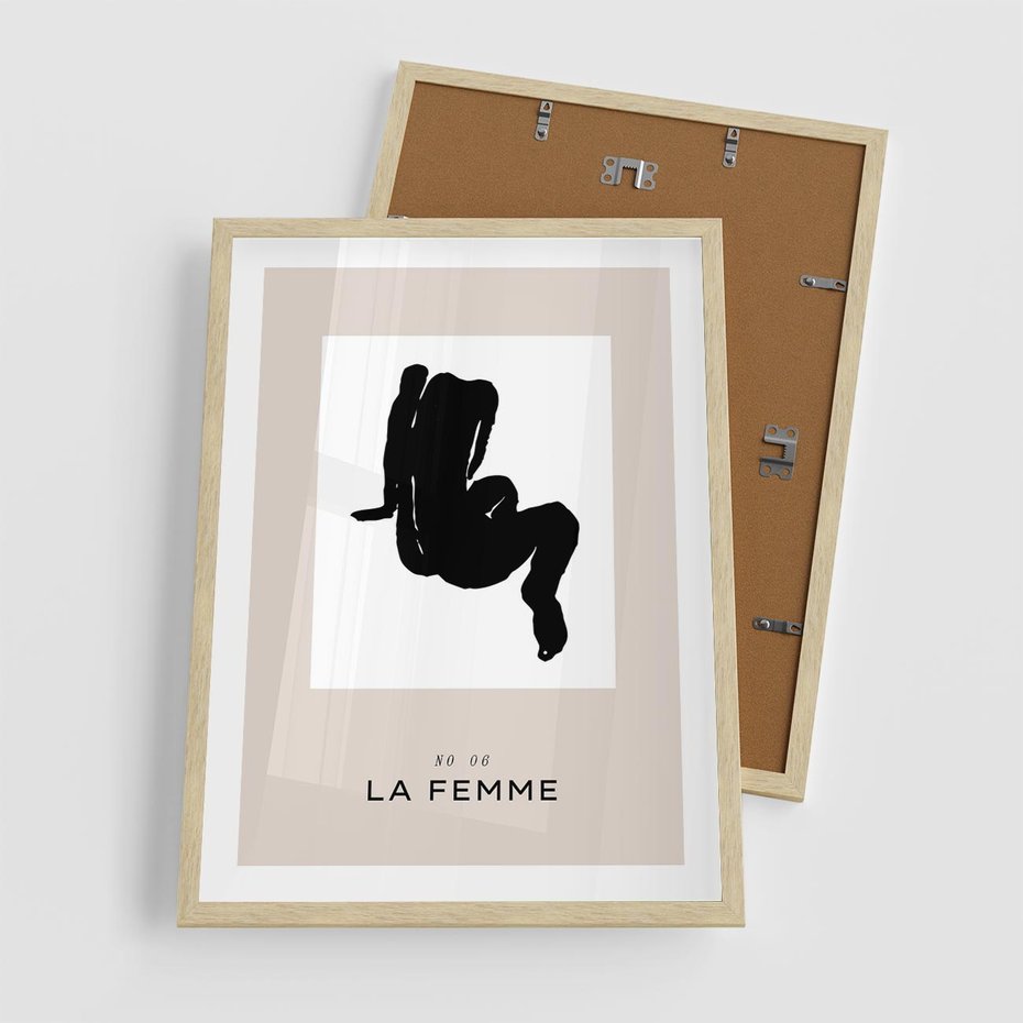 Plakat w ramie 50x70 - Boho Harmonia Stylu - abstrakcyjna sztuka, akt - rama drewno