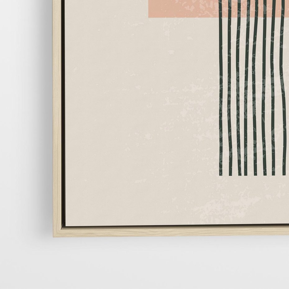 Obraz w ramie 80x80 - Przenikające Formy - nowoczesna sztuka, minimalizm - rama drewno