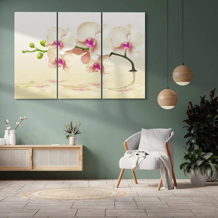 Obraz na płótnie 120x80 - Kwiatowa harmonia w SPA - orchidea, kwiat