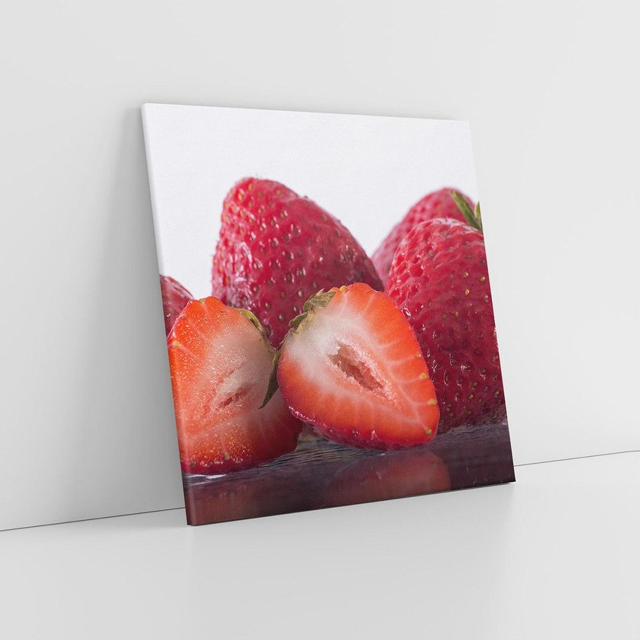 Obraz na płótnie 80x80 - Truskawki Słodki Raj - truskawki, owoce