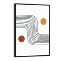 Obraz w ramie 50x70 - Kontury Harmonii - nieregularne linie, koła - rama czarna