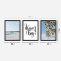 Zestaw obrazy w ramie 50x70 galeria - Dream, big, palmy, morze - rama czarna