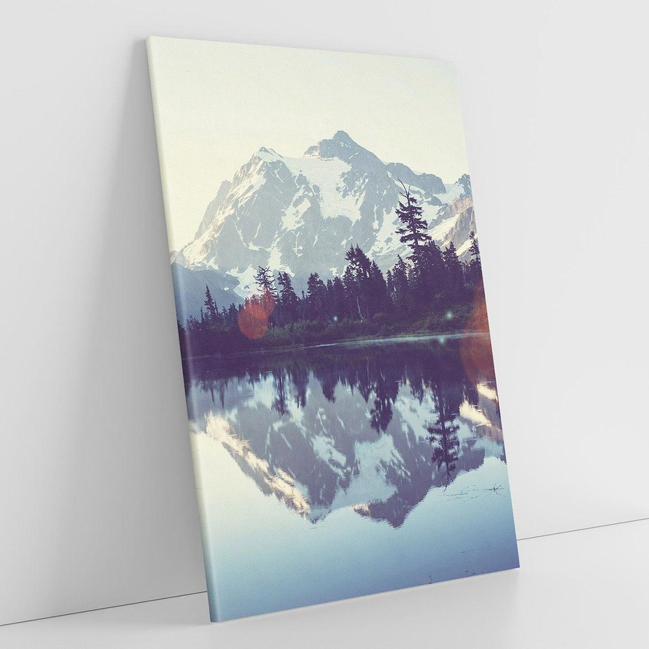 Obraz na płótnie 80x120 - Refleksje nad jeziorem w lesie - jezioro, las